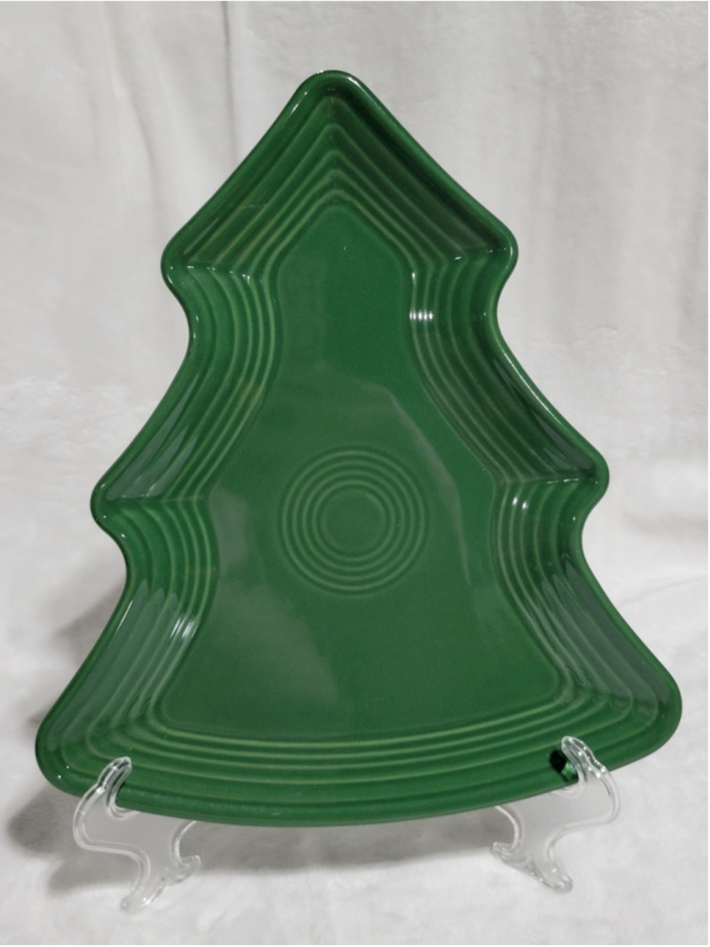 Fiestaware Jade Green Christmas Tree Shaped Plate Homer Laughlin Fiesta